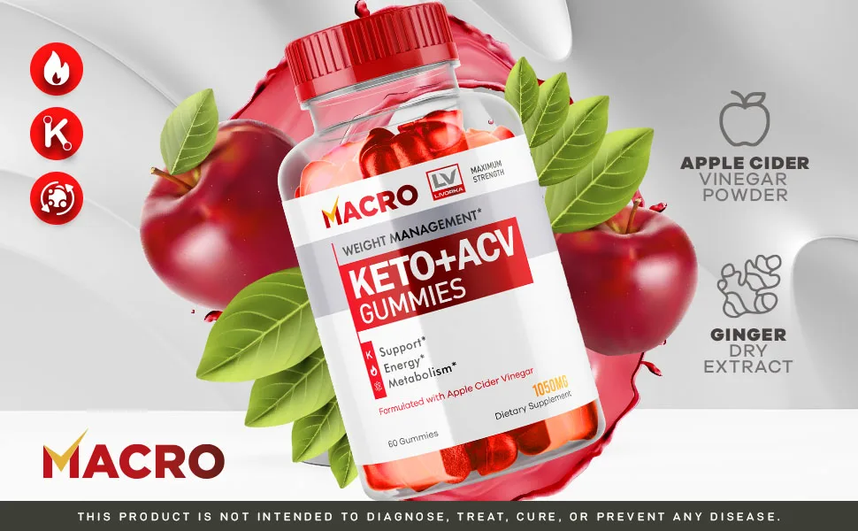 LIVORKA Macro Keto ACV Gummies Macro Gummies Advanced Formula 60 Gummies Per Bottle for 30 Days - Macro Keto ACV