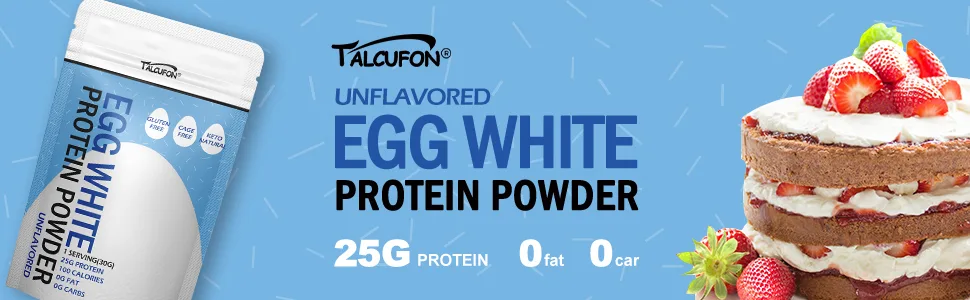 Talcufon Egg White Protein Powder 8Oz Pasteurized No Additives High Protein Gluten-Free Ideal for Baking and Cooking Unflavored 227G - egg white powder
