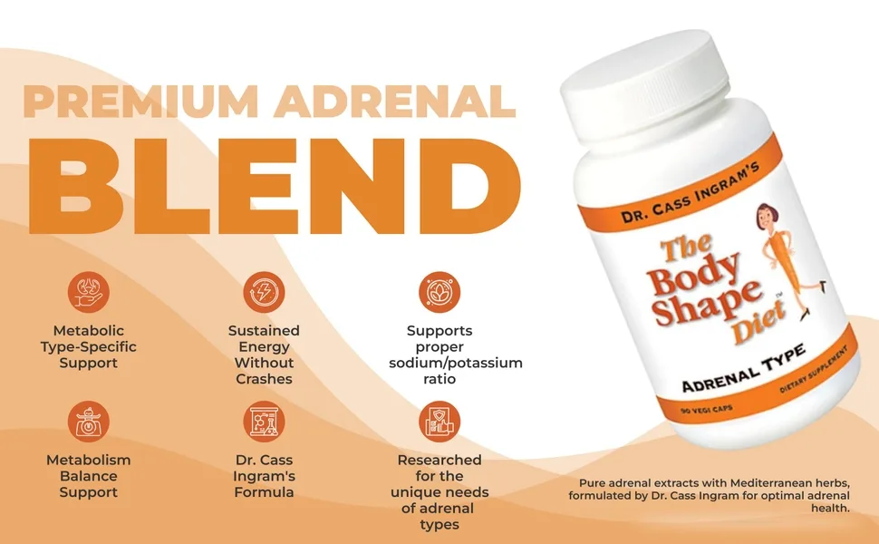 Dr. Cass Ingram's Premium Adrenal Support Formula - Natural Energy & Stress Support with Wild Mediterranean Herbs Royal Jelly & Glandular Complex - 90 Capsules - Dr. Cass Ingram's adrenal support benefits