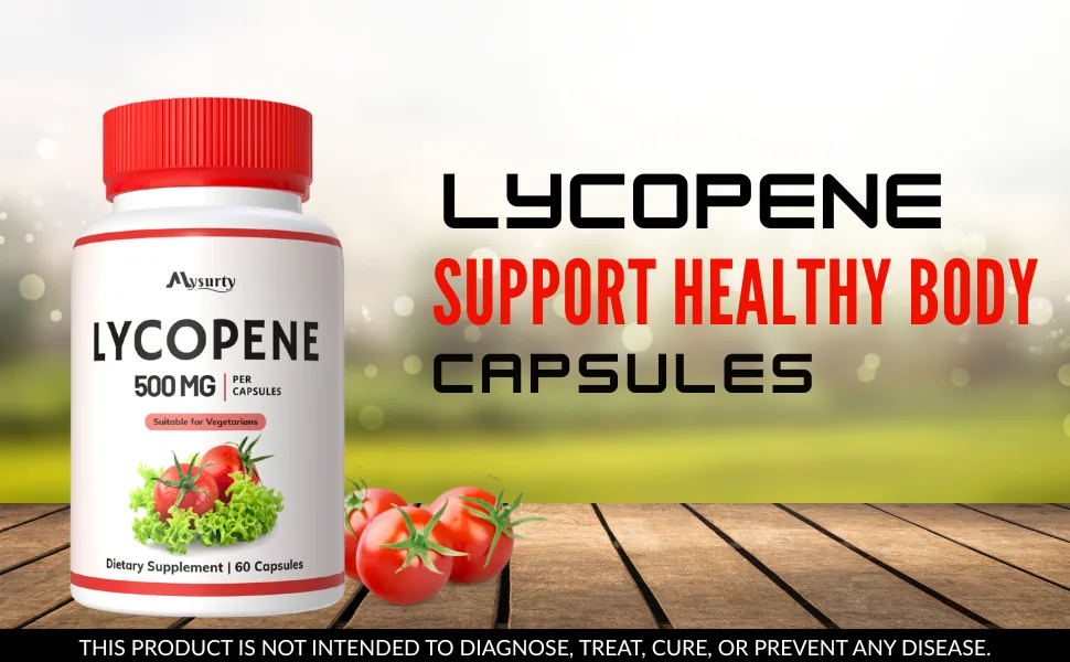 Mysurty Lycopene | Lycopene Supplements for Men | lycopene 500mg | Supplements for Women - 60 Capsules (Pack 5) - lycopene, lycopene supplements for men,lycopene 500mg,lycopene 20mg