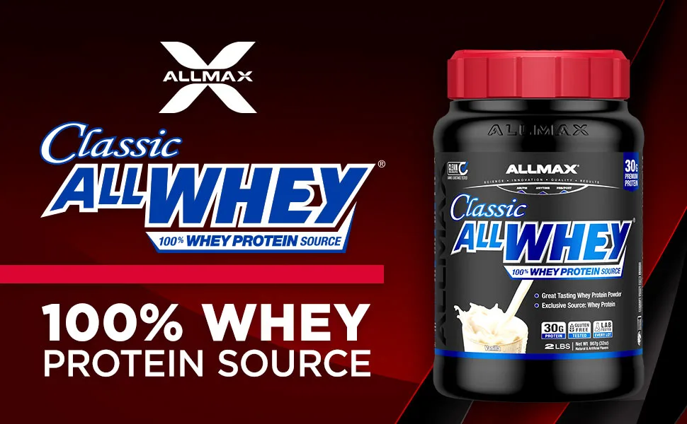 ALLMAX Nutrition AllWhey Classic Whey Protein (0.9 Pound Vanilla) - Allmax AllWhey Classic
