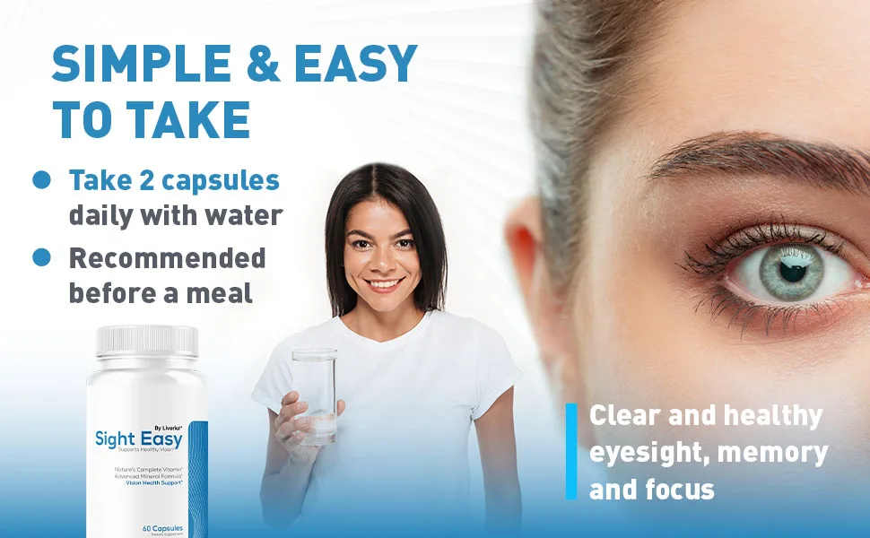 (2 Pack) Sight Easy Eye Vitamin & Mineral Supplements Capsules - Official Sight Easy Supplement Premium Advanced Formula Pills Natural SightEasy for Healthy Vision Support 120 Capsules for 2 Months - sight easy capsules supplement pills advanced formula natural vitamins vision support