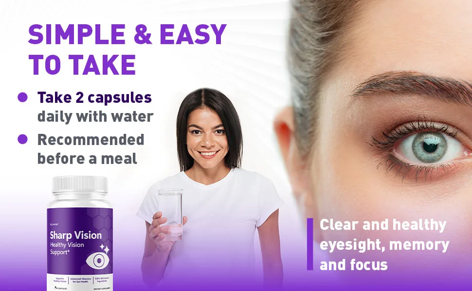 (3 Pack) Sharp Vision Capsules - Official SharpVision Eye Health Support Pills Natural Sharp Vision Advanced Supplement Vitamins for Overall Wellness & Support Health 180 Capsules for 3 Months - sharp vision capsules supplement sharpvision eye support pills healthy natural formula