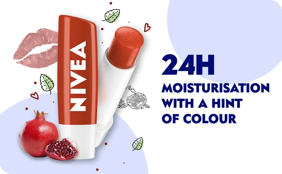 NIVEA Lip Balm Pomegranate Shine 4.8g Pomegranate 1 Count (Pack of 1) - product information 2