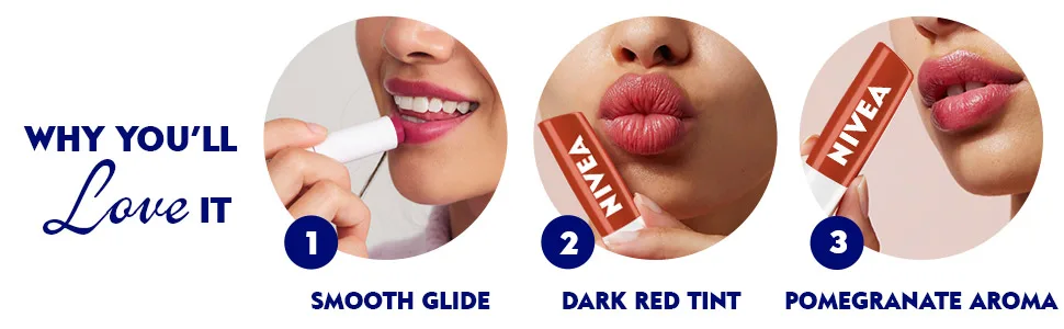 NIVEA Lip Balm Pomegranate Shine 4.8g Pomegranate 1 Count (Pack of 1) - product information 4