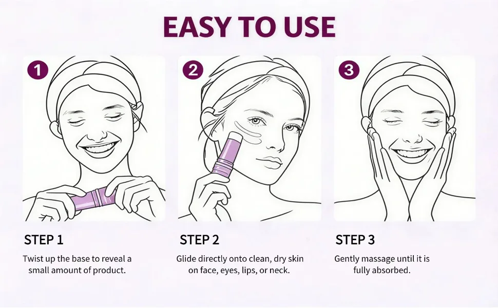 Bizzico Calcium Multi Balm Stick Collagen Solid Moisturizing Stick Hydrating&Firming Skin Moisturizing Cream Suitable for Eyes Neck Face - product information 5