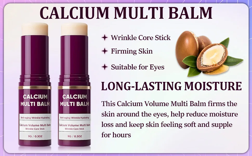 2PCS Calcium Multi Balm Calcium Volume Multi Balm Korean Collagen Moisturing Stick Wrinkle Core Stick Moisturizing Cream Hydrating Firming Skin Suitable for Eyes Neck Face - product information 1