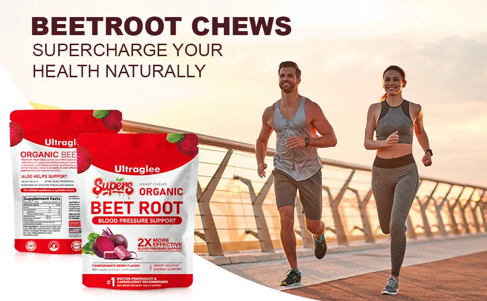 Ultraglee Beet Chews Beetsroot Heart Nitric Oxide Support Soft Beets Heart Chews Grape Seed Extract &Beet Root Powder Energy Supplement 60 (Pomegranate Berry Flavor) - product information 1