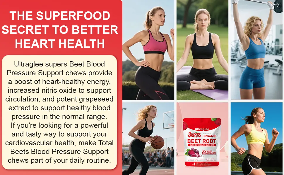 Ultraglee Beet Chews Beetsroot Heart Nitric Oxide Support Soft Beets Heart Chews Grape Seed Extract &Beet Root Powder Energy Supplement 60 (Pomegranate Berry Flavor) - product information 5