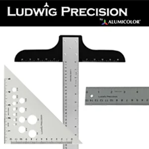 Ludwig Precision 6 Center-Finding Aluminum Straight Edge  81206 6-INCH - square hero