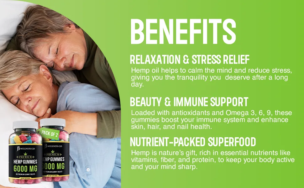 Hemp Gummies - Advanced Gummies - Relaxing Gummy with Hemp Oil 2-Pack  - product information 4