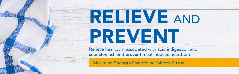 GoodSense Maximum Strength Famotidine Tablets 20 mg Acid Reducer for Heartburn Relief 200 Count - heartburn