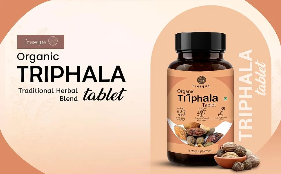 Fresque Triphala Supplement Traditional Herbal Blend Supports Daily Wellness and Digestive Health Vegan Non GMO 60 Capsules - Banner 1