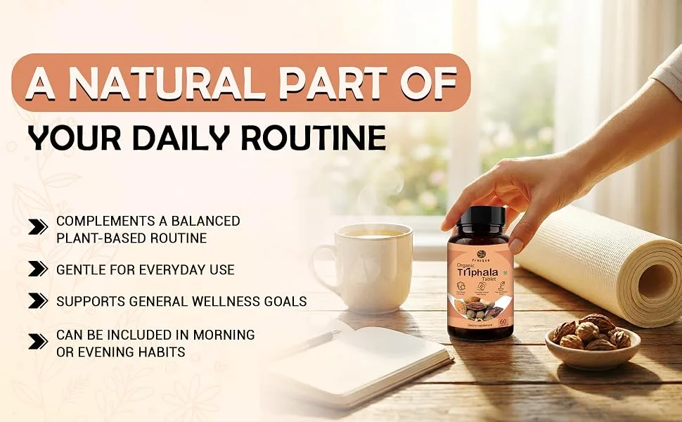 Fresque Triphala Supplement Traditional Herbal Blend Supports Daily Wellness and Digestive Health Vegan Non GMO 60 Capsules - Banner 3