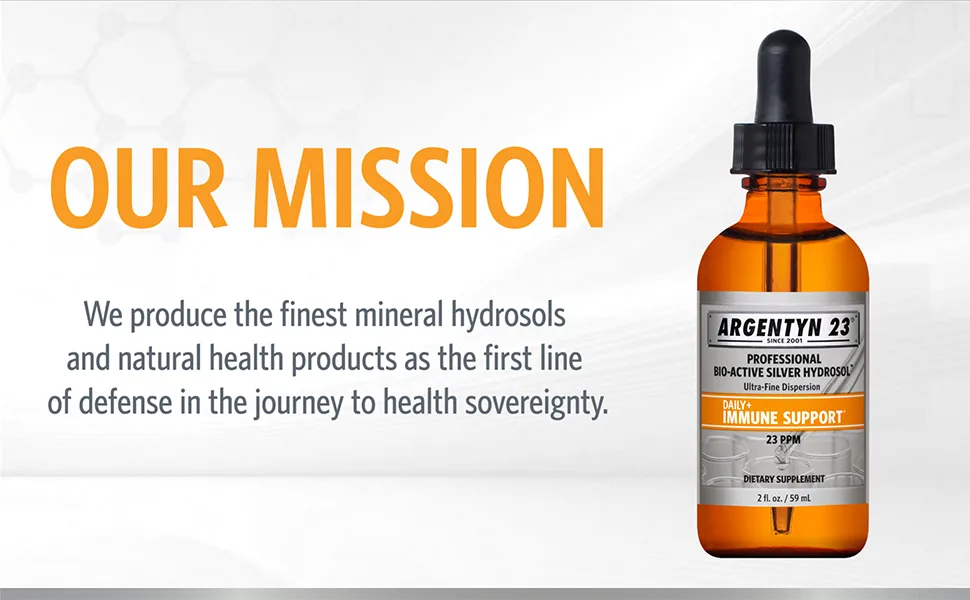 Argentyn 23 Professional Immune Support - Colloidal Silver Bio-Active Silver Hydrosol 23 ppm Liquid Twist Top Travel Size 1 Fl Oz (29 mL) - Argentyn 23