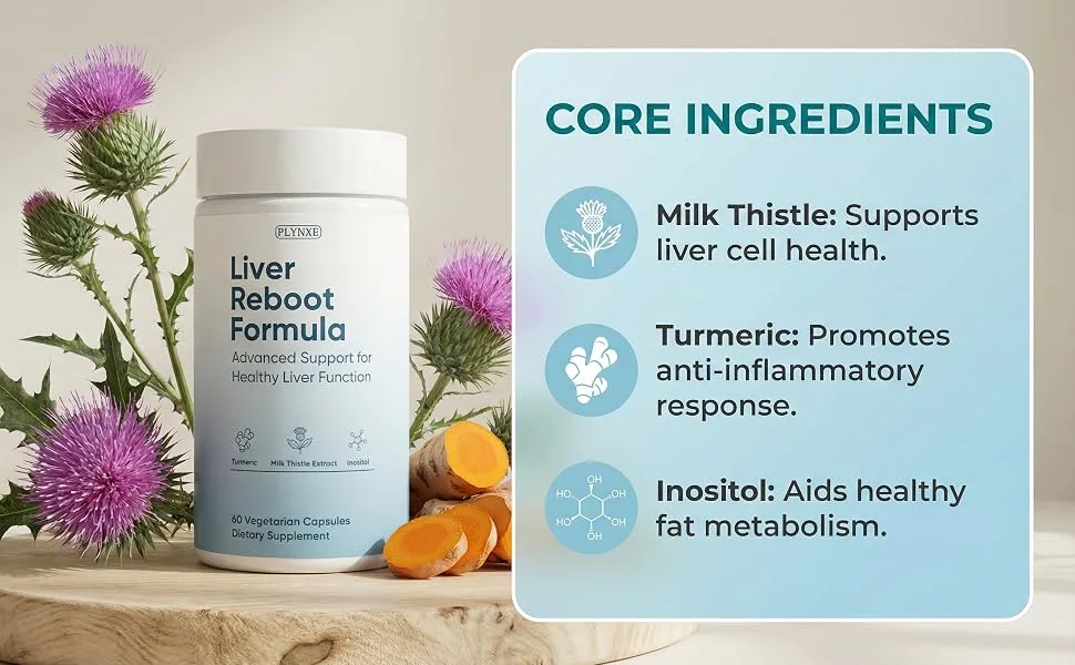 Liver Support Supplement Capsules Milk Thistle Extract with Turmeric & Inositol Antioxidant & Daily Wellness Support Vegetarian Capsules 60 Count - product information 3