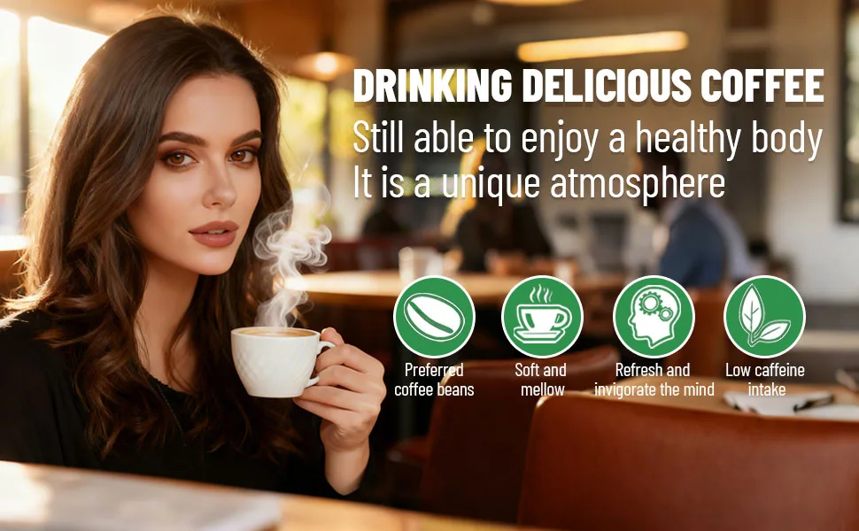 Premium Green Coffee with Ganoderma & Herbal Extracts - Energizing Instant Coffee Blend for Metabolism & Antioxidant Support 18 Sachets - Green Coffee