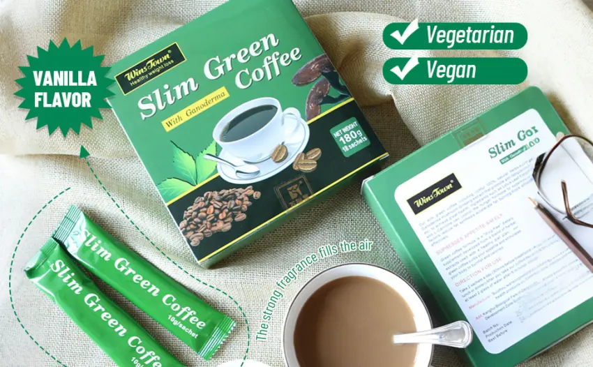 Premium Green Coffee with Ganoderma & Herbal Extracts - Energizing Instant Coffee Blend for Metabolism & Antioxidant Support 18 Sachets - Green Coffee