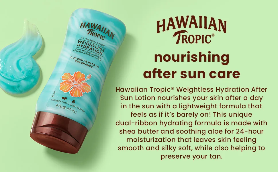 Hawaiian Tropic Weightless Hydration Clear Spray Sunscreen SPF 15 Twin Pack 6oz each & Silk Hydration After Sun Lotion Twin Pack 6 Fl Oz each - product information 4