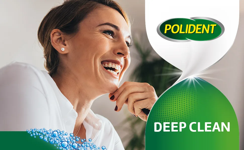 Polident Smokers Antibacterial Denture Cleanser Effervescent Tablets 84 count - Deep clean
