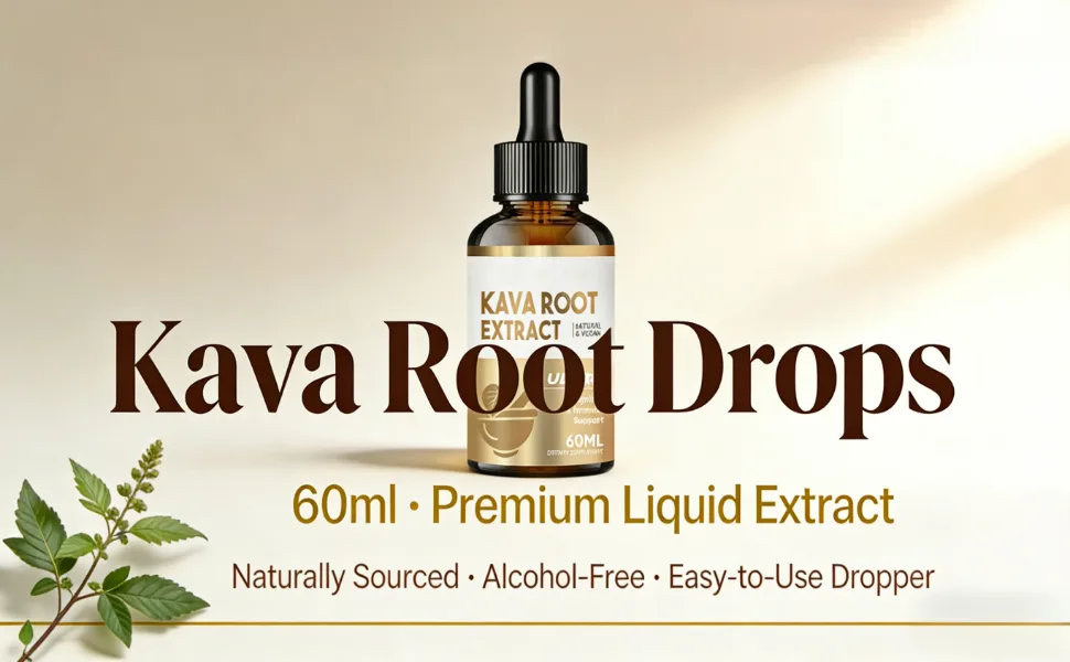 HerbX Kava Kava Root Extract Supplement Support Cognitive & Immune System Vegan Non-GMO High Concentration Kava 60ML - Kava Root Drops