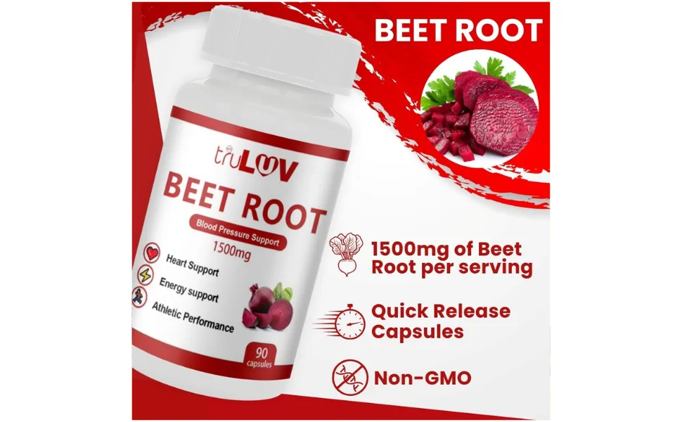 MY TRULUV Beet Root Capsules 1500mg 90 Count Supports Health - product information 2