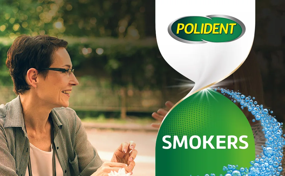 Polident Smokers Antibacterial Dental Appliance Cleanser Tablets 90 Count - Polident