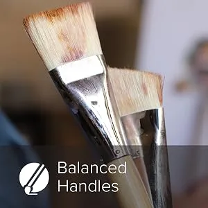 Silver Brush Limited 8036MD Silver Jumbo Landscape Oval Brush  Large Murals  Easel Painters and Furniture  Size Medium  Short Handle - balanced handles