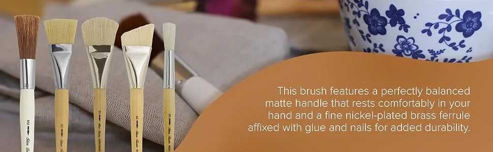 Silver Brush Limited 8036MD Silver Jumbo Landscape Oval Brush  Large Murals  Easel Painters and Furniture  Size Medium  Short Handle - brush set
