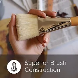 Silver Brush Limited 8036MD Silver Jumbo Landscape Oval Brush  Large Murals  Easel Painters and Furniture  Size Medium  Short Handle - superior brush construction