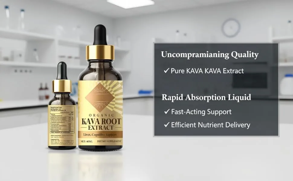 Kava Kava Drops High Concentration Kava Root Extract for Relaxation and Immune Support Vegan & Non-GMO 2 Fl Oz (Pack of 1) - Kava Kava