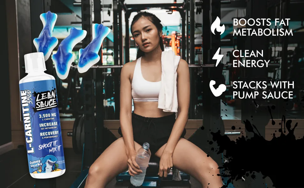 Lean Sauce Liquid L-Carnitine 3500 - Pre Workout Formula Stimulant Free for Optimal Absorption Energy & Muscle Support - 15% More (3500 vs 3000) Gummy Sharks - image
