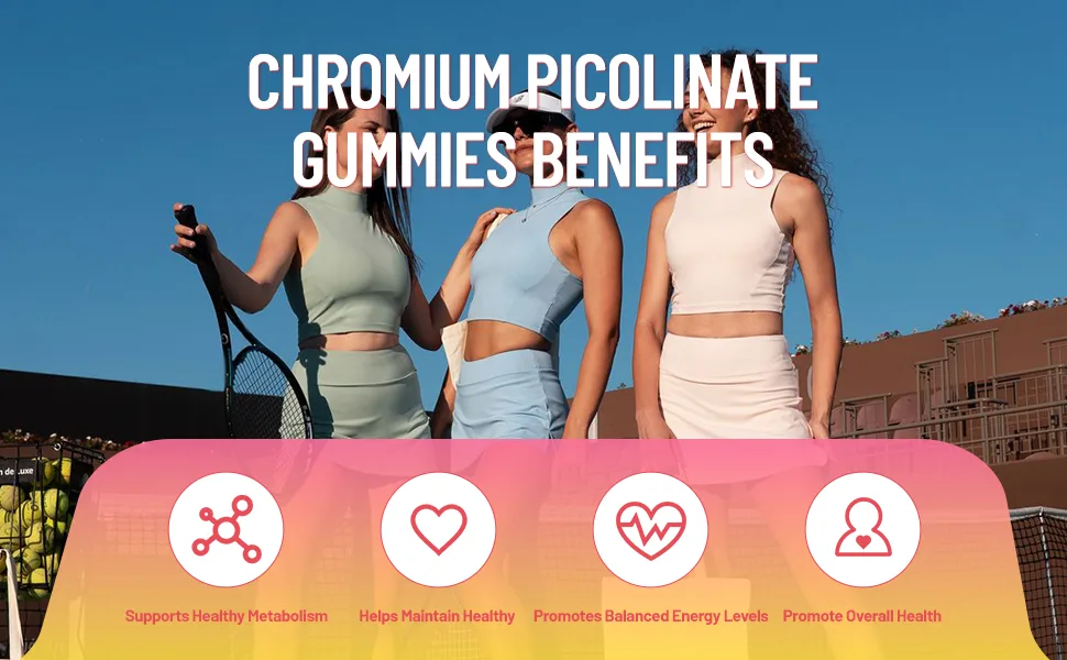 2 Pack Chromium Picolinate Gummies 1000 mcg Vegan Gluten-Free Peach Flavor 120 Vegan Gummies - chromium picolinate supplements