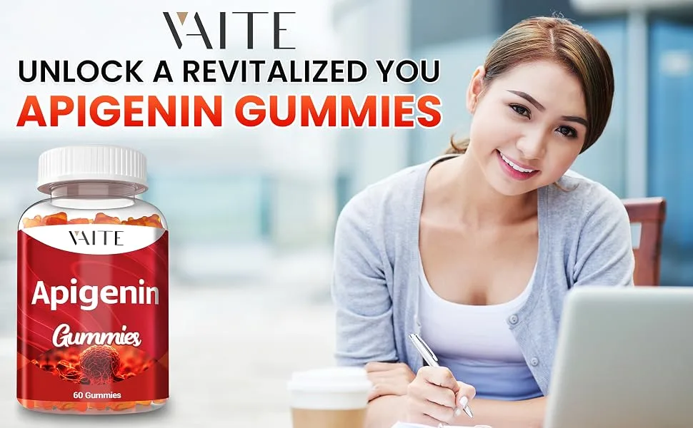Apigenin Supplement 150mg - Chamomile Extract Vegan Gummies with Flavonoids Bioflavonoids & Polyphenols - Plant-Based Relaxation Support - Liposomal Calm Formula - Non-GMO Herbal Mood Balance - lipoflavanoid formula gummies lipo dizziness anti-anxiety flavonoids cocktail plant plus calm again