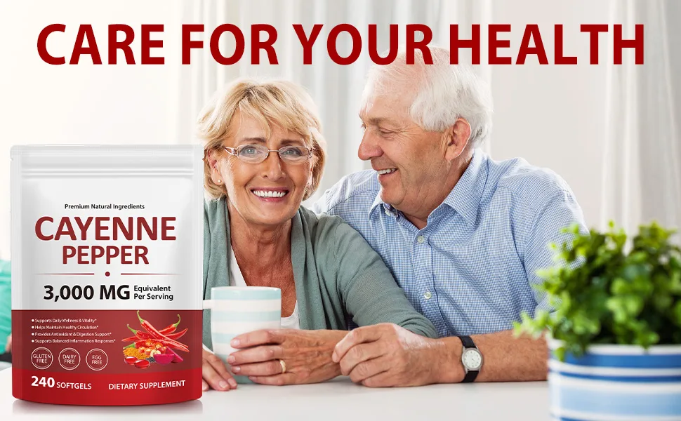 Cayenne Pepper Capsules Supplement 3000 MG Equivalent Per Serving Turmeric Curcumin Hawthorn Berry Ceylon Cinnamon Organic Panax Ginseng Berberine Extract 240 Count - Cayenne Pepper Capsules