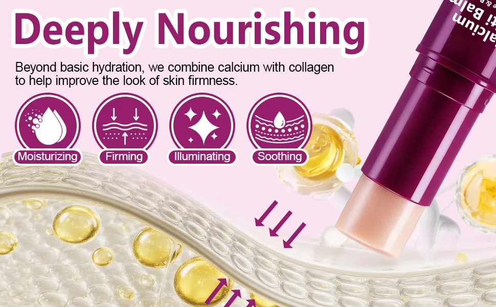 Calcium Multi Balm Stick Plant-Based Collagen & Peptide Complex Stick All-in-One Moisturizing Balm for Face Eyes Neck Visibly Reduces Wrinkles Boosts Hydration 0.3 Oz 0.3 Fl Oz (Pack of 1) - Calcium Multi Balm Stick