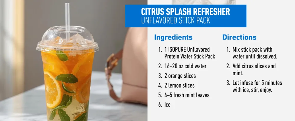 Isopure Clear Protein Stick Pack Unflavored 20 Count (Pack of 1) - product information 4
