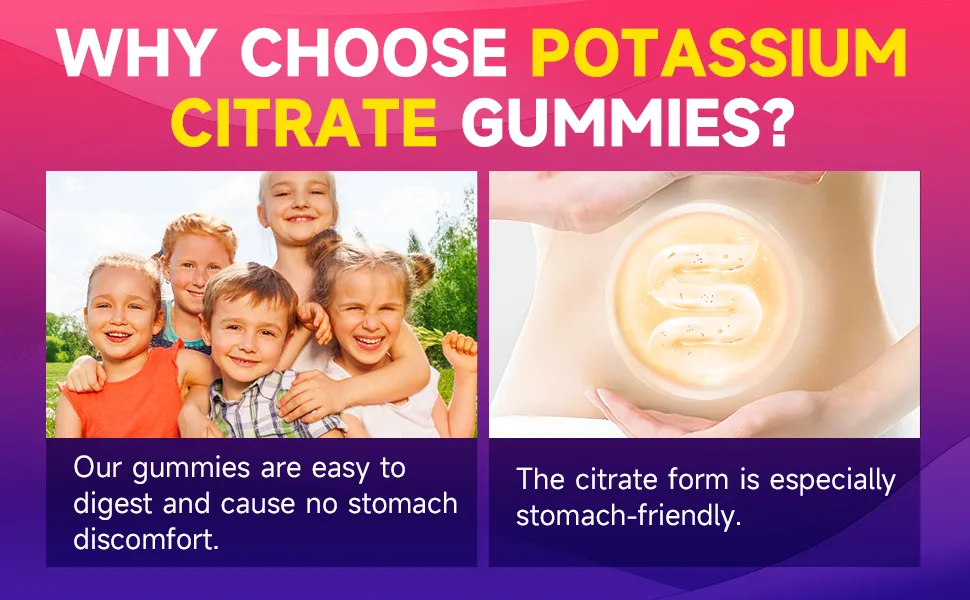 Potassium Citrate Gummies for Adults Sugar-Free Potassium 1000mg Support Leg Cramps & Electrolyte Balance High Potency 60 Count 1pack - Potassium Citrate Gummies
