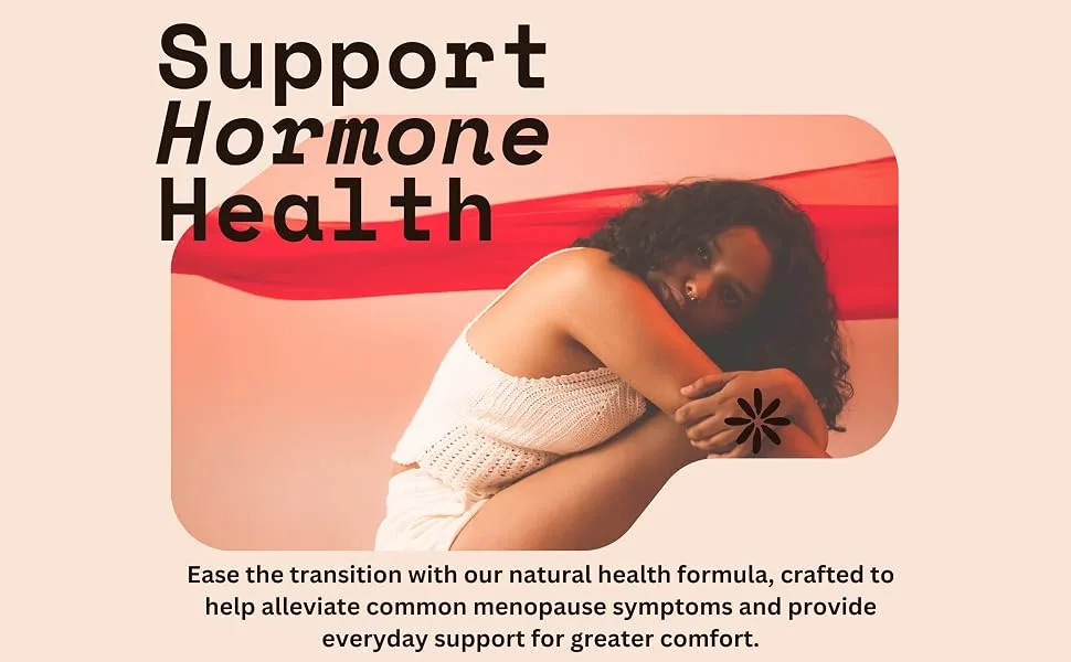 Menopause Support Supplement - Natural Menopause Supplement for Women Premenopausal Supplement Blend Includes Standardized Herbal Extracts - 1 Bottle 60 Capsules - Support Hormone Balance