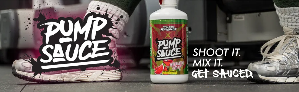 Pump Sauce Pre-Workout - 32 oz Strawberry Lemonade No Caffeine Full Spectrum Liquid Gluten Free Vegan Zero Sugar - Pump Sauce Logo