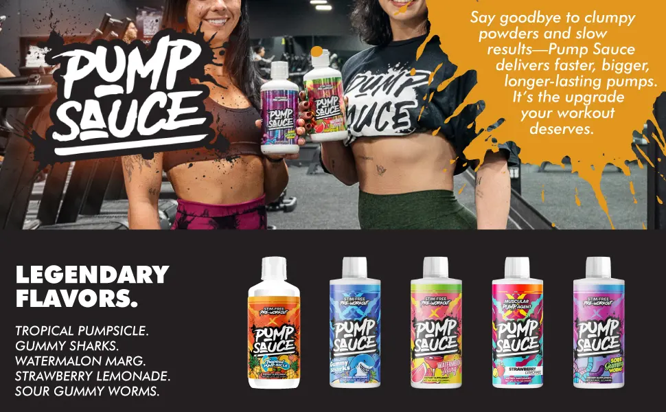 Pump Sauce Pre-Workout - 32 oz Tropical Pumpsicle (Clappin Peach Punch ) No Caffeine Full Spectrum Liquid Gluten Free Vegan Zero Sugar - footer
