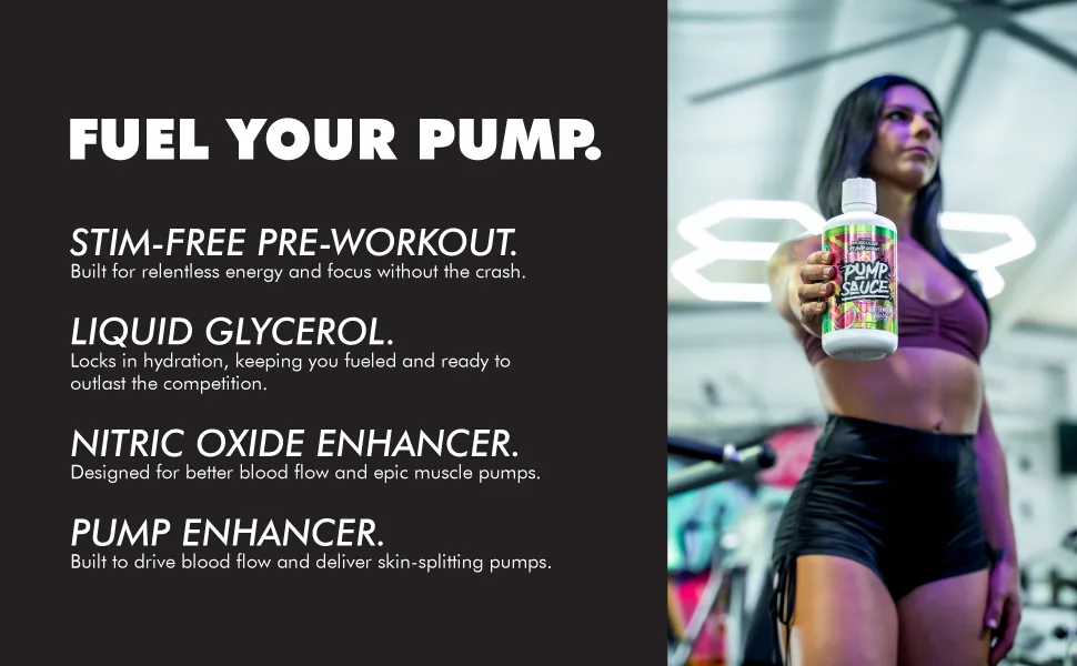 Pump Sauce Pre-Workout - 32 oz Tropical Pumpsicle (Clappin Peach Punch ) No Caffeine Full Spectrum Liquid Gluten Free Vegan Zero Sugar - fuel your pump