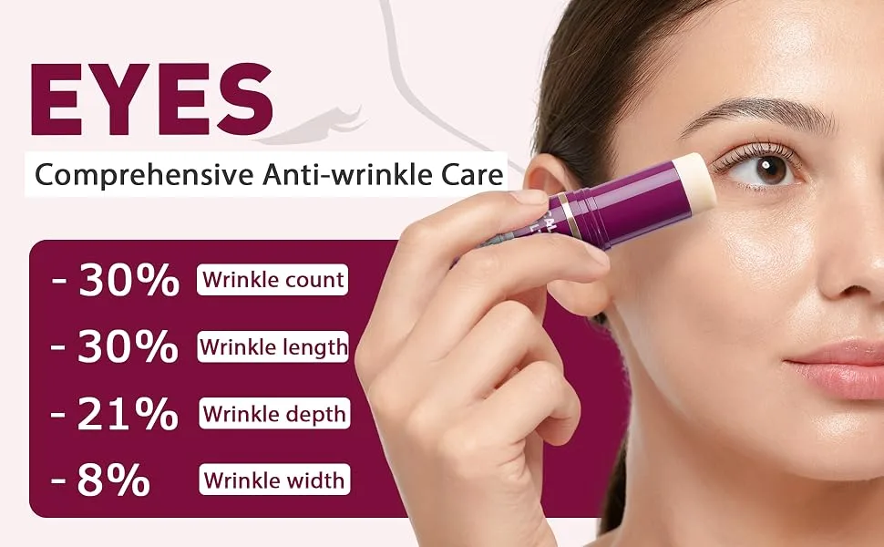 Awjsde Calcium Multi Balm Calcium Volume Multi Balm Wrinkle Core Stick Korean Collagen Moisturing Stick Anti-aging Hydrating Reduce fine lines Suitable for Eyes Neck Face - Wrinkle Core Stick