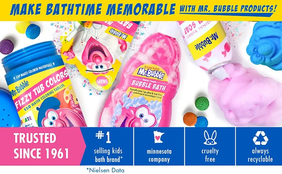 Mr. Bubble Limited Edition Foam Soap Creativity Bath Soap Cleans & Moisturizes Bee My Honey (Blueberry Honey Scent) 4 oz Pack of 4 - Bee My Honey Foam Soap