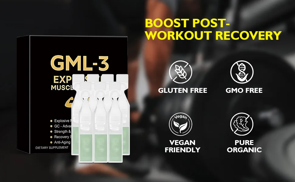 HENGRUNXIN GML-3 Six-in-One Muscle Growth Oral Solution gml 3 Oral Solution Support Exercise Performance Workout Recovery & Strength - Suitable for All Men and Women - Muscle Growth Oral Solution
