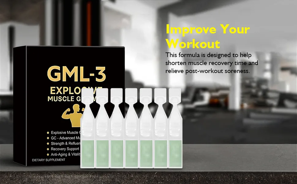 HENGRUNXIN GML-3 Six-in-One Muscle Growth Oral Solution gml 3 Oral Solution Support Exercise Performance Workout Recovery & Strength - Suitable for All Men and Women - Muscle Growth Oral Solution