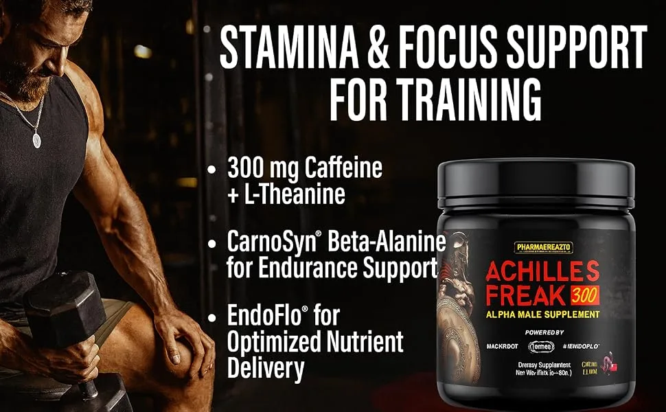 Pharmafreak Achilles Freak 300 PRE-Workout Premium Test Stimulating Powder - Stamina Support