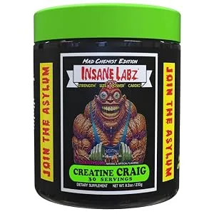Insane Labz Creatine Craig - Flavored Pre Workout Post Workout Build Muscle (30 Servings (Pack of 1) Watermelon) - Creatine Craig by Insane Labz
