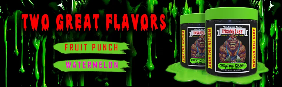 Insane Labz Creatine Craig - Flavored Pre Workout Post Workout Build Muscle (30 Servings (Pack of 1) Watermelon) - Creatine Craig Flavors