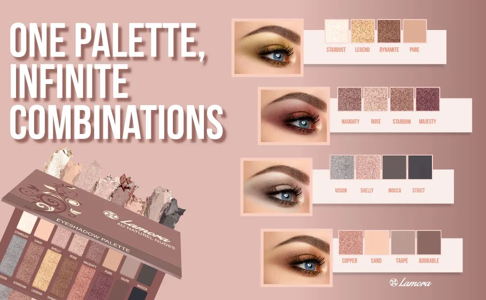 Best Pro Eyeshadow Palette Makeup - Matte Shimmer 16 Colors - Highly Pigmented - Professional Nudes Warm Natural Bronze Neutral Smoky Cosmetic Eye Shadows AU Naturel - nude eyeshadow palette
